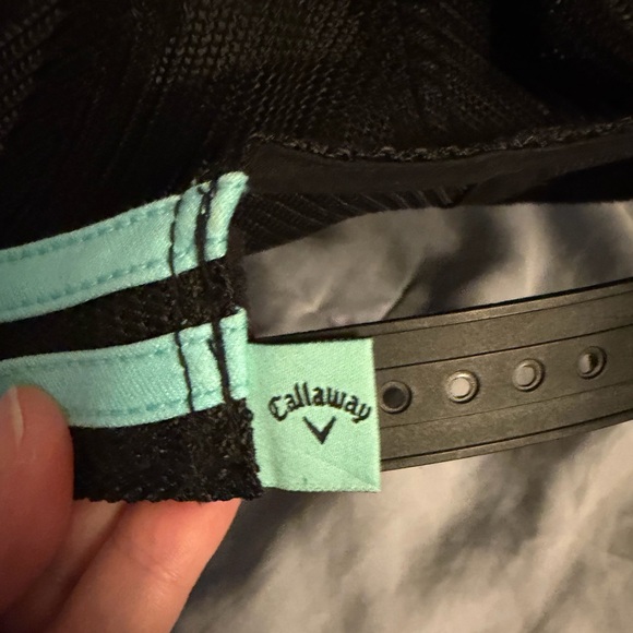 Callaway Golf Trucker Mesh Snapback Adjustable Hat Cap with light blue stripes. - Picture 4 of 5